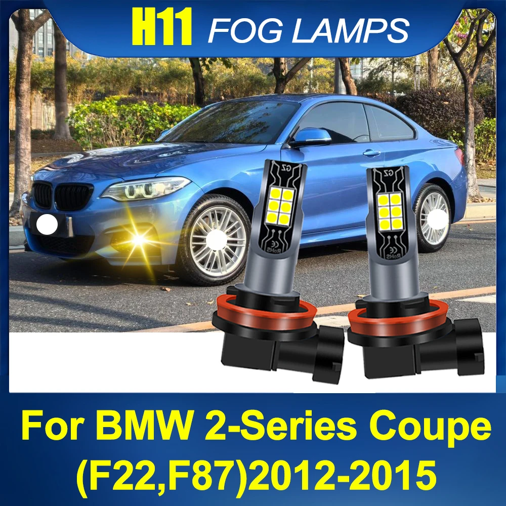 2pcs LED Front Fog Light Blub H11 Lamp 3000K Yellow Canbus No Error For BMW 2-Series Coupe (F22,F87)2012-2015