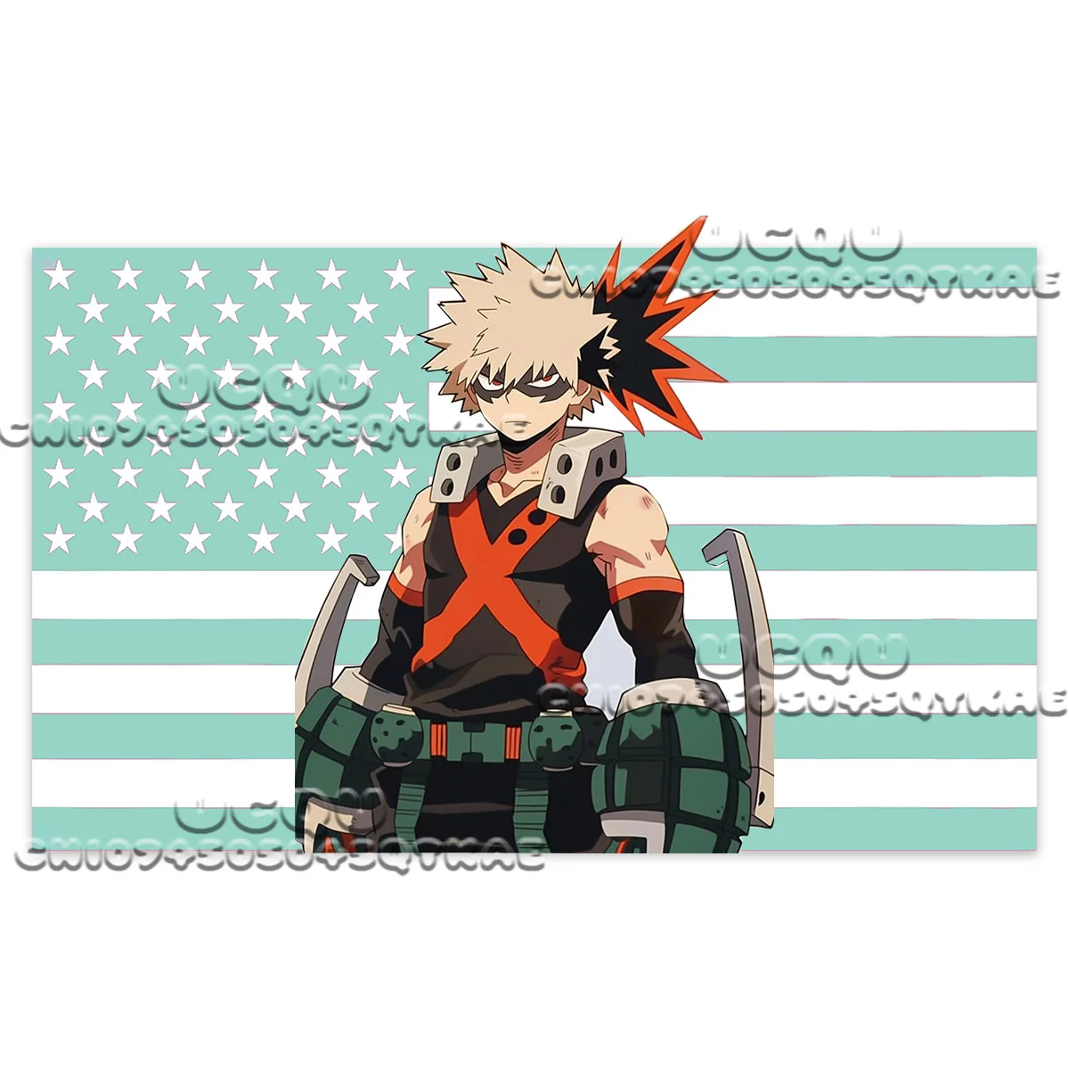 My Hero Academia Bakugou Katsuki Amerikanische Flagge Wandteppich Anime Hintergrund Dekoration Schlafsaal Bedhead Living Hintergrund Tuch