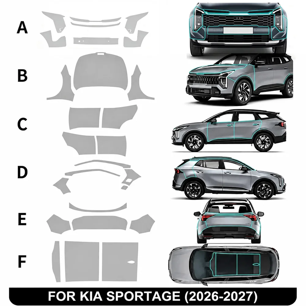 Für Kia Sportage 2026 2027 Standard X-Line Klare TPU-Lackschutzfolie Vorgeschnittene PPF Kratzfeste, Widerstandsfähige Auto-Zubehörteile