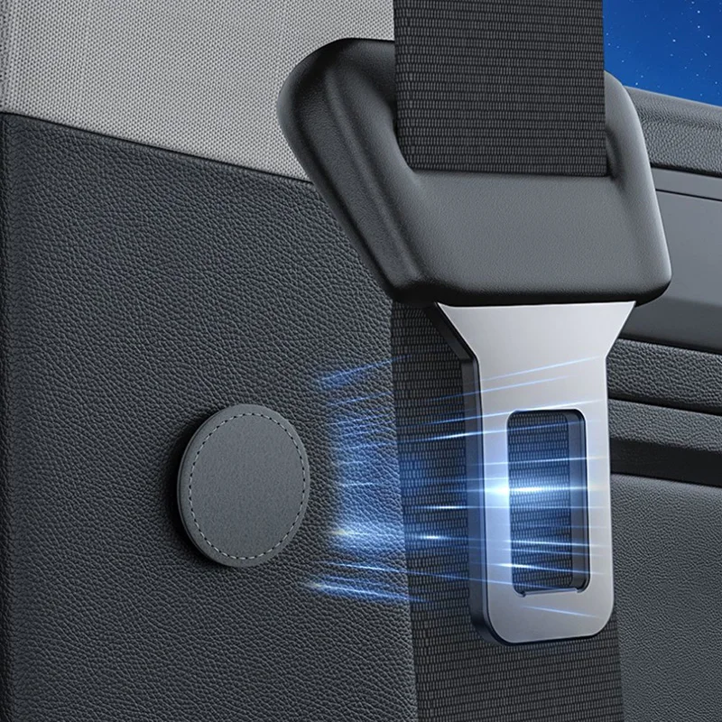 2Pcs Universal Car Seat Belt Holder Magnetic PU Leather SeatBelt Non-slip Spacing Limiter Fixed Buckle