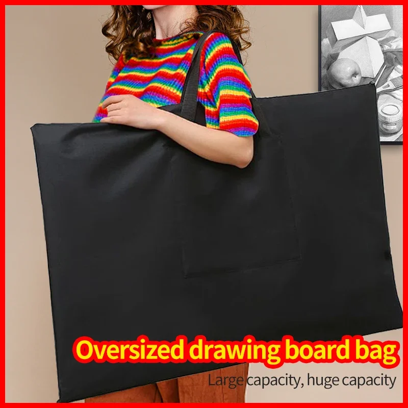 Waterproof Oxford Fabric Painting Board Bag Large Capacity Simple Black Bag Artist Students Sketching Tools Set Art Supplies