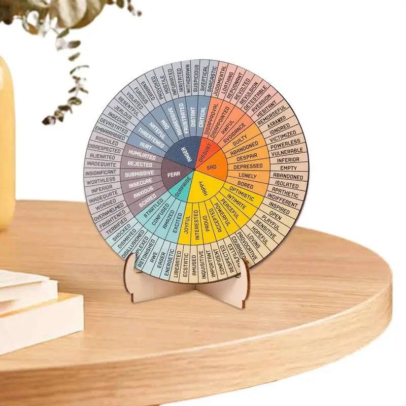 Calming Emotions Wheel Round Wooden Emotions Chart Health Feelings Color Wheel Health Feelings Psychology Decor For Desktop