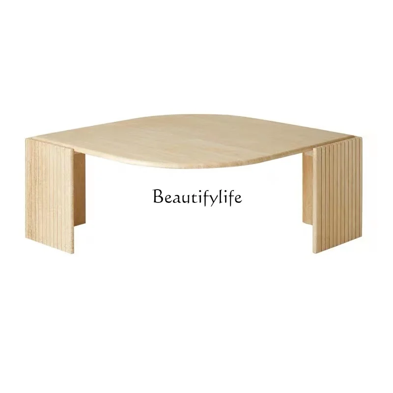 

Wabi-sabi Italian modern natural travertine marble coffee table