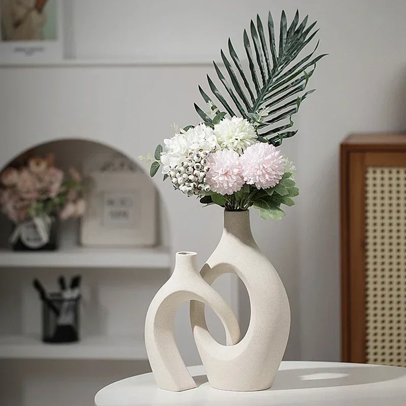 boyouLuxury Decorative Ceramic Vase Home Decoration Accessories Nordic Flower House Interior Living Room Tabletop Modern Art