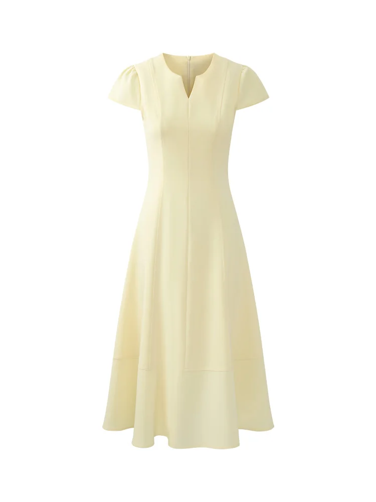 Elegant Slim Patchwork Maxi Dress Women Summer Short Sleeve High Waist A-Line Dress Petite Friendly Long Dress Daily Formal Wear