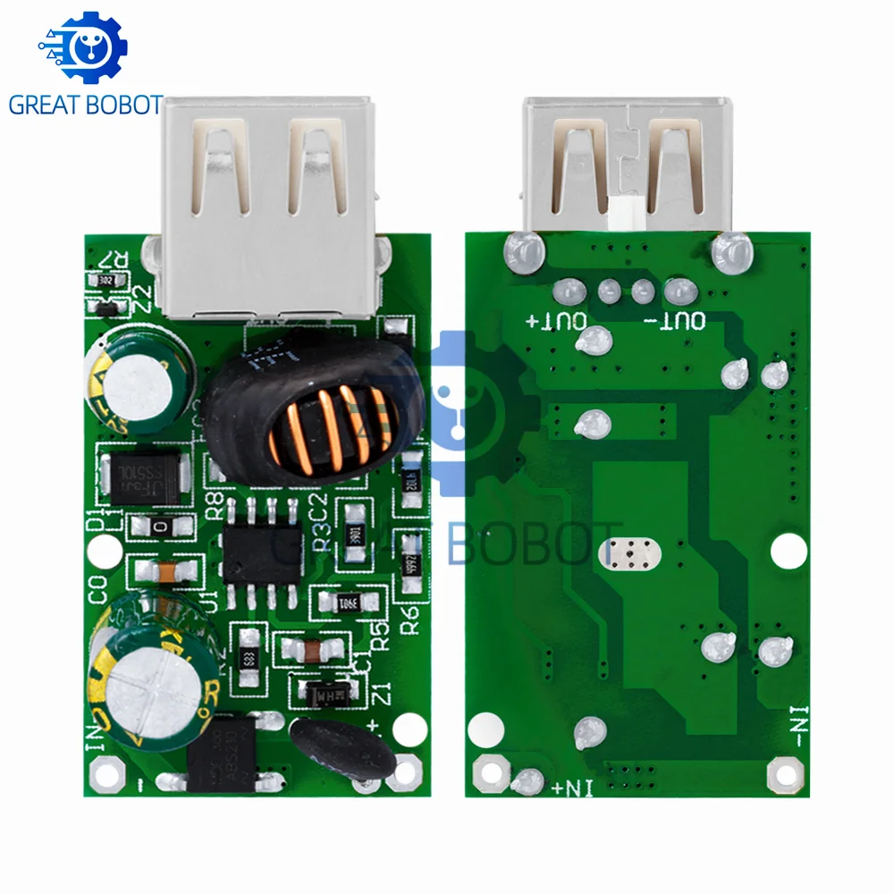 BS DC-DC Buck Converter, 12V-72V to 5V 2A Dual USB Step Down Charger Board for Car Phone