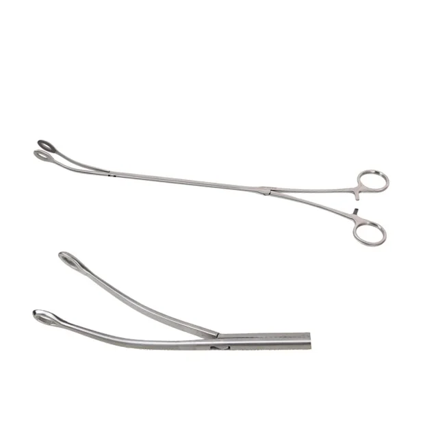 VATS  oval head head width 8mm 5*350mm without teeth grip slip VATS Thoracic Hemostatic forceps Double joint oval forceps