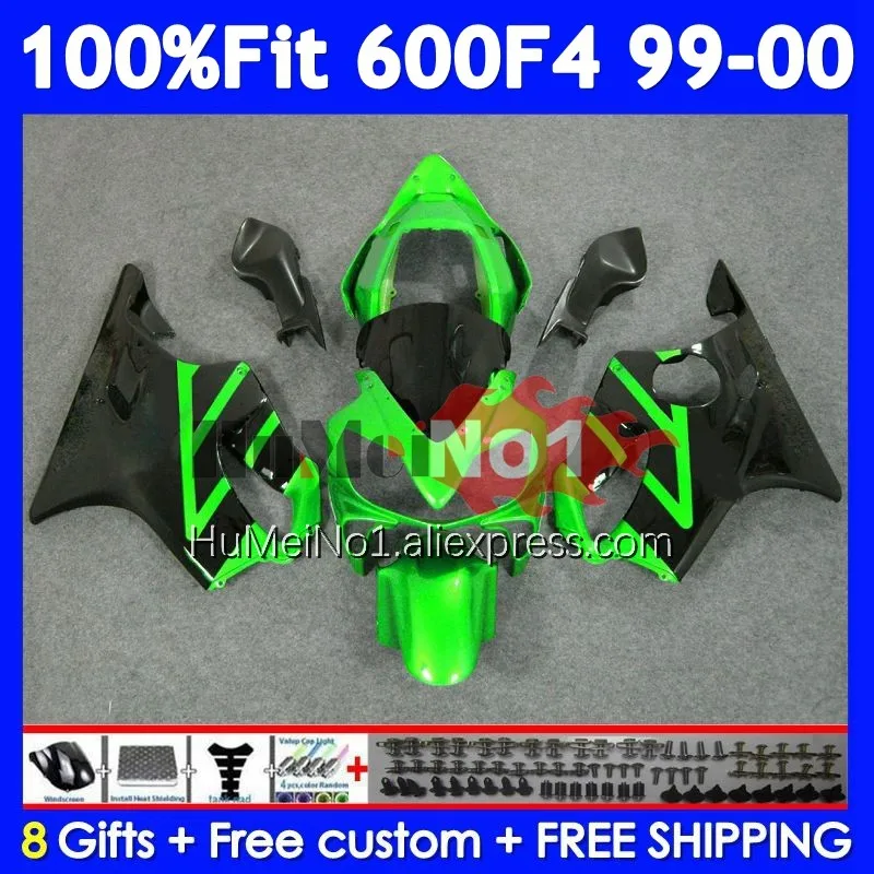 Injection Body For HONDA CBR 600 Green black F4 FS CC 600F4 600CC 600FS 33No.33 CBR600F4 99 00 CBR600 F4 1999 2000 OEM Fairing