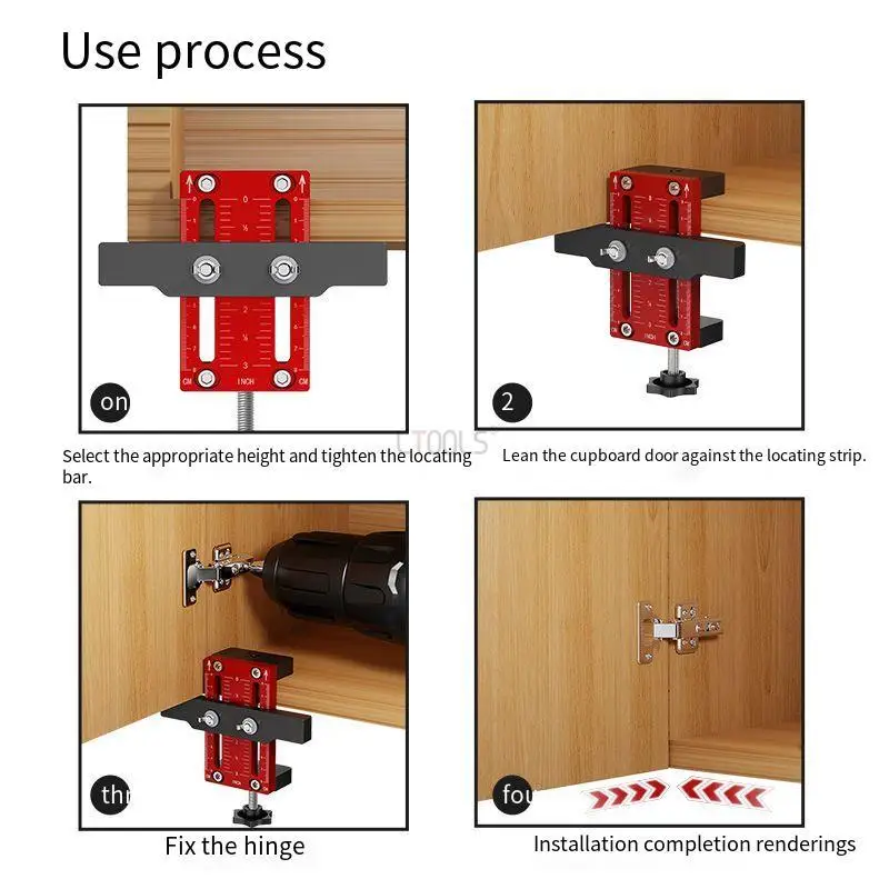 Woodworking Cabinets Frame Mounting Jig Wall Cupboard Install Support Arm Cabinet Door Installation Locator Aluminum Alloy Clamp