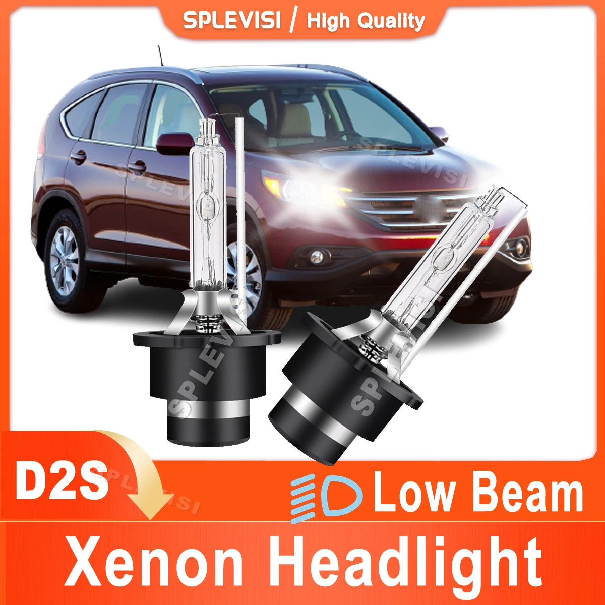 SPLEVISI D2S HID White Xenon Lamp Headlight Low Bulbs 70W 9000LM Replace For Honda CR-V MK3 2006 2007 2008 2009 2010 2011 2012