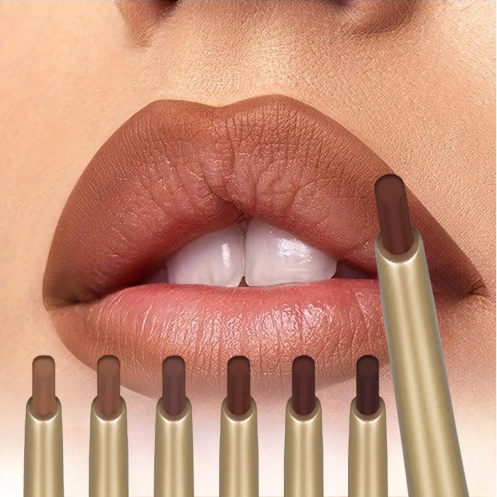 Matita per labbra opaca da 1 pezzo: precisione liscia e alta resistenza, usura duratura, matita per labbra e rossetto, 6 tonalità, facile da usare