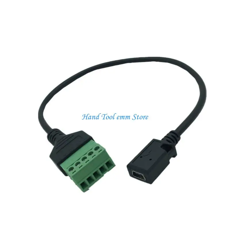 

H37F Mini USB 5Pin Male/Female To 5Pin Terminal Adapter 30Cm Long ABS Metal Design