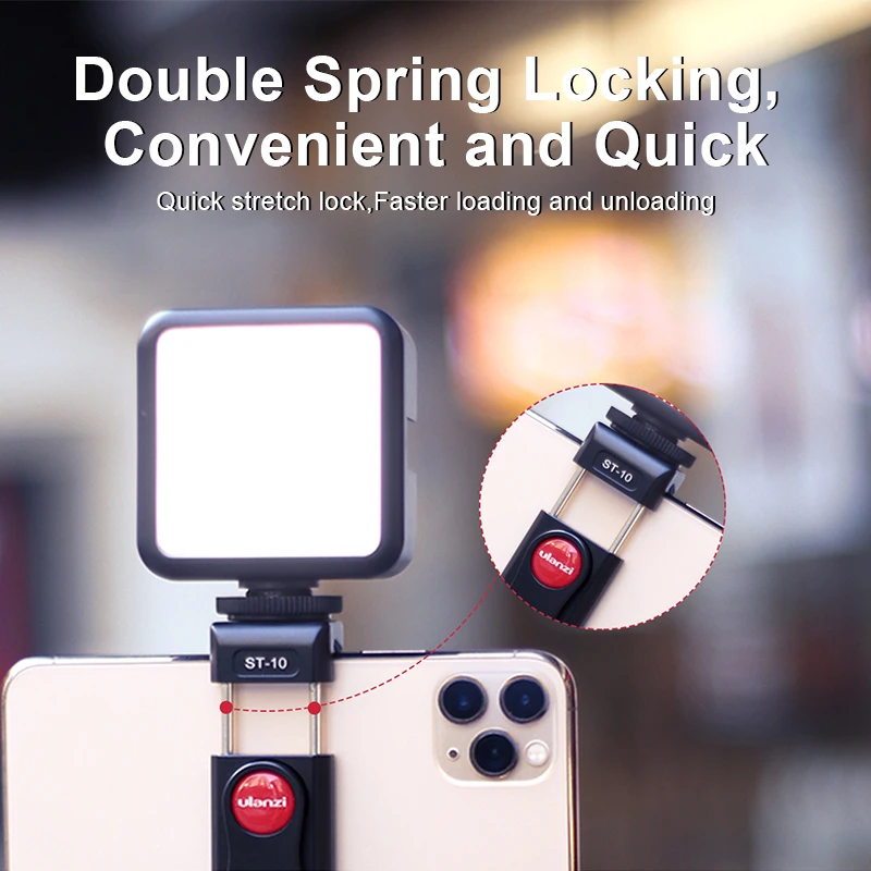 ULANZI ST-10 360หมุนโลหะผู้ถือขาตั้งกล้องรองเท้าเย็นสำหรับ Mic Light Canon กล้อง Nikon Sony DSLR สมาร์ทโฟน
