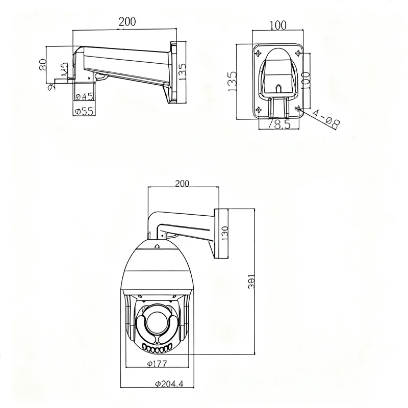 150m 30x Zoom 5MP Ir impermeable Cctv Turett cámara domo de Color de largo alcance 4 en 1 cámara analógica CVBS TVI CVI AHD CCTV Ptz