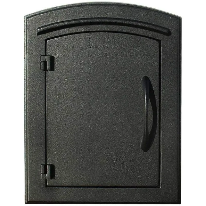 #Plain Black Door Column Mount Non-Locking Mailbox for Home Outdoor Use