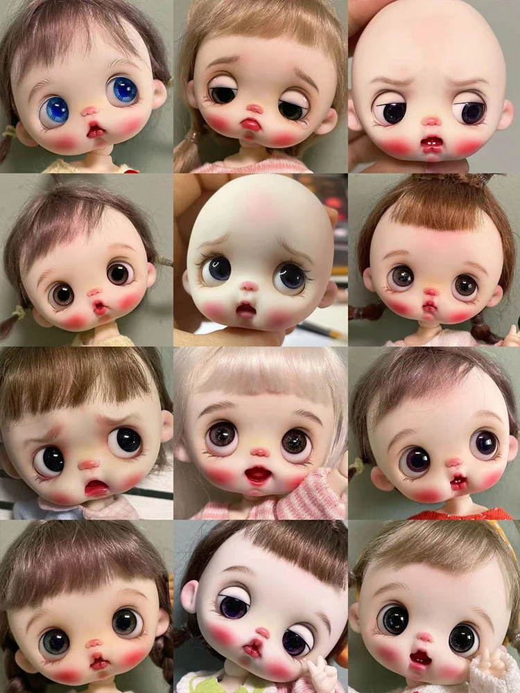 YESTARY Obitsu 11 Doll Head DIY Clay Original With Face Makeup Eyeball No Accessories Clothing Wig Body Cute BJD Doll Ob11 Face