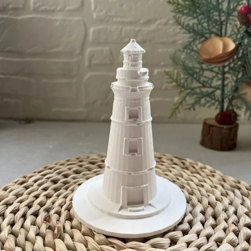 3D Lighthouse Silicone Mold Handmade Ocean Lighthouse Aromatherapy Candle Plaster Making Mould Crafts Ornaments Decoration Tool