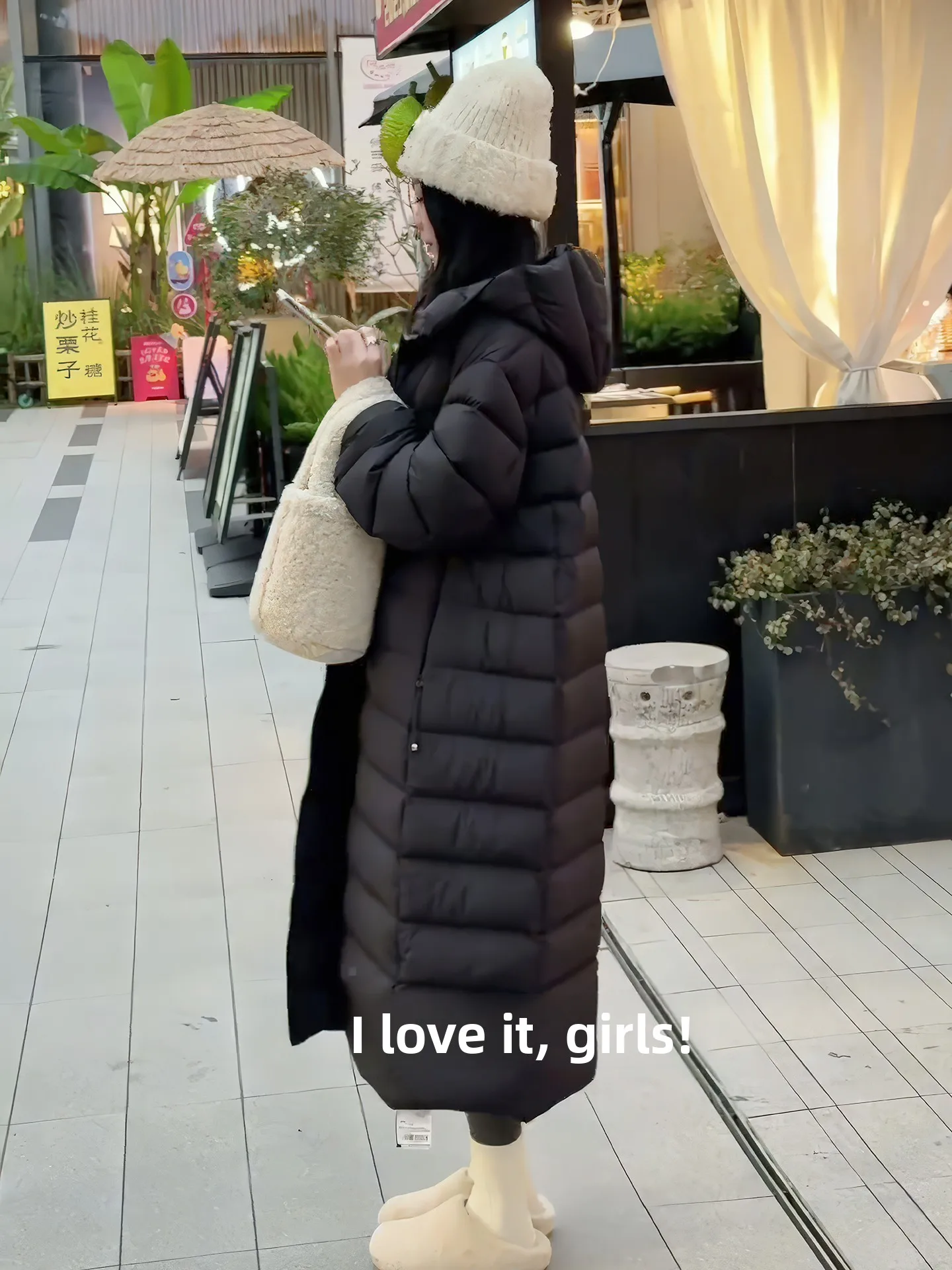 Tapete Bla com capuz de comprimento médio acolchoado feminino Jaet inverno 2025 novo solto Thi quente outerwear du casaco para baixo