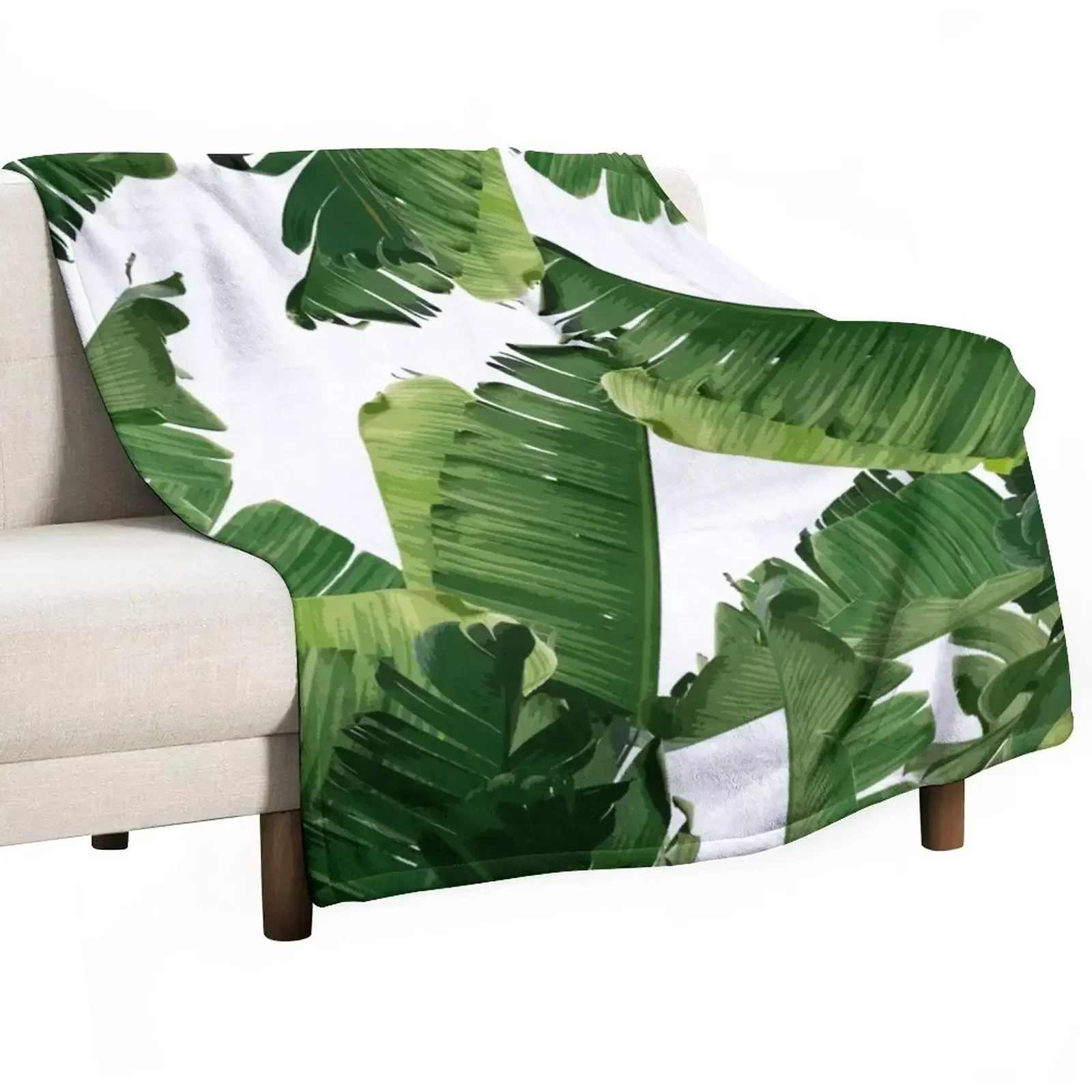 

Banana Leaves Green Throw Blanket Flannels Blankets For Baby Polar Single Blankets