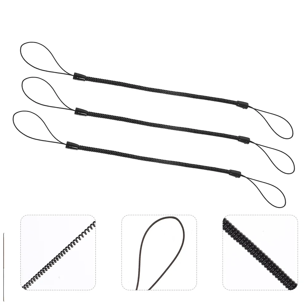 10 Pcs Anti Lost Lanyard for Pen Stylus Retractable Spring Cord Black Nylon Straps Easy Access Wrist Strap Prevents Loss