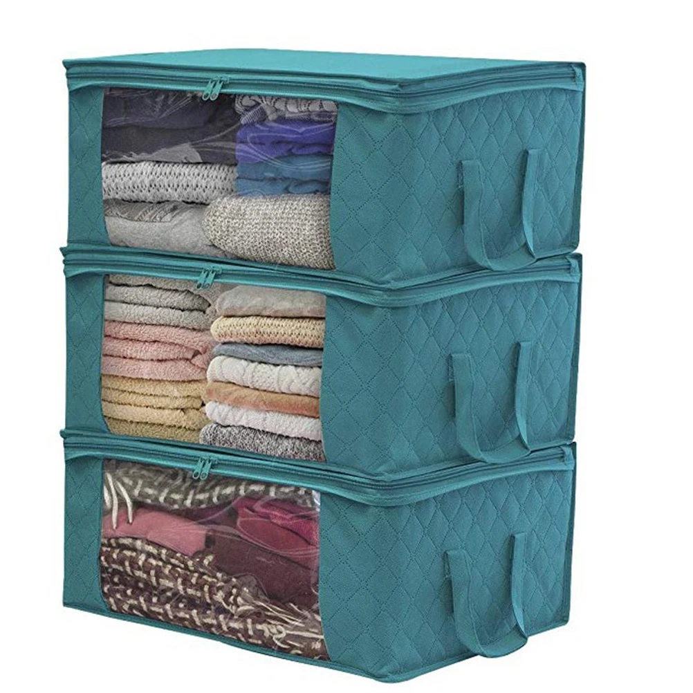 

Storage Box Quilt Large Capacity Fabric Oxford Cloth Blanket Storage Dust Proof Clothes Bag Laundry Bag Household Organization