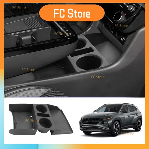 Organizador de consola inferior para accesorios Hyundai Tucson 2025, organizador de consola central, portavasos, organizador de portavasos