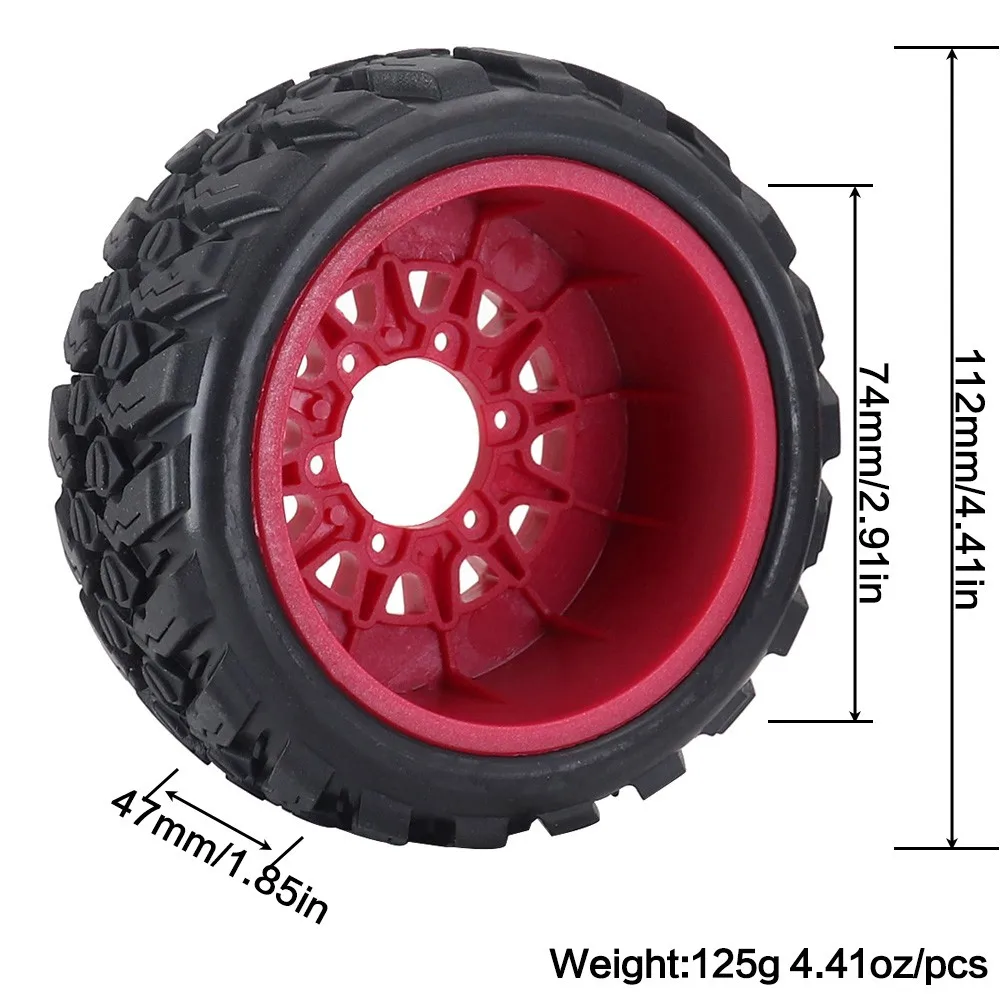 1/8 1/10 Short Course Truck Tires & Wheel Rims With 12 14 17mm Hex For RC On Road Car Slash Arrma SENTON VKAR Parts