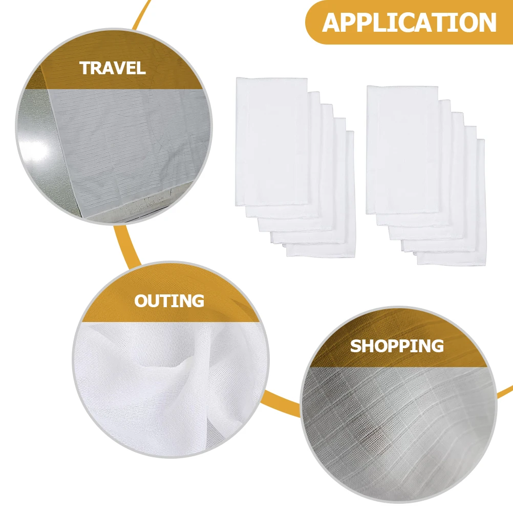 

10 Pcs Cotton Liner Diapers Reusable Cloth Inserts Burp Cloths Washable Absorbent Newborn Toddler Travel Foldable Lightweight
