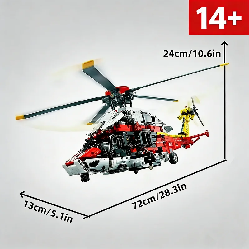 

2001PCS Airbus H175 Rescue Helicopter Building Blocks Copter Model Plane Assemble Bricks Educational Toy Gift For Kids Boy Adult