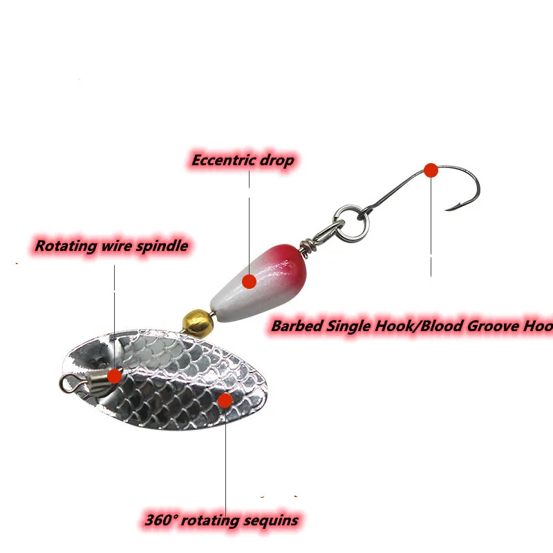 MUKUN 1 шт. металлические вращающиеся блесны приманки 2,5 г/4,5 г твердая приманка для форели спиннерная приманка искусственная приманка для окуня рыболовная приманка