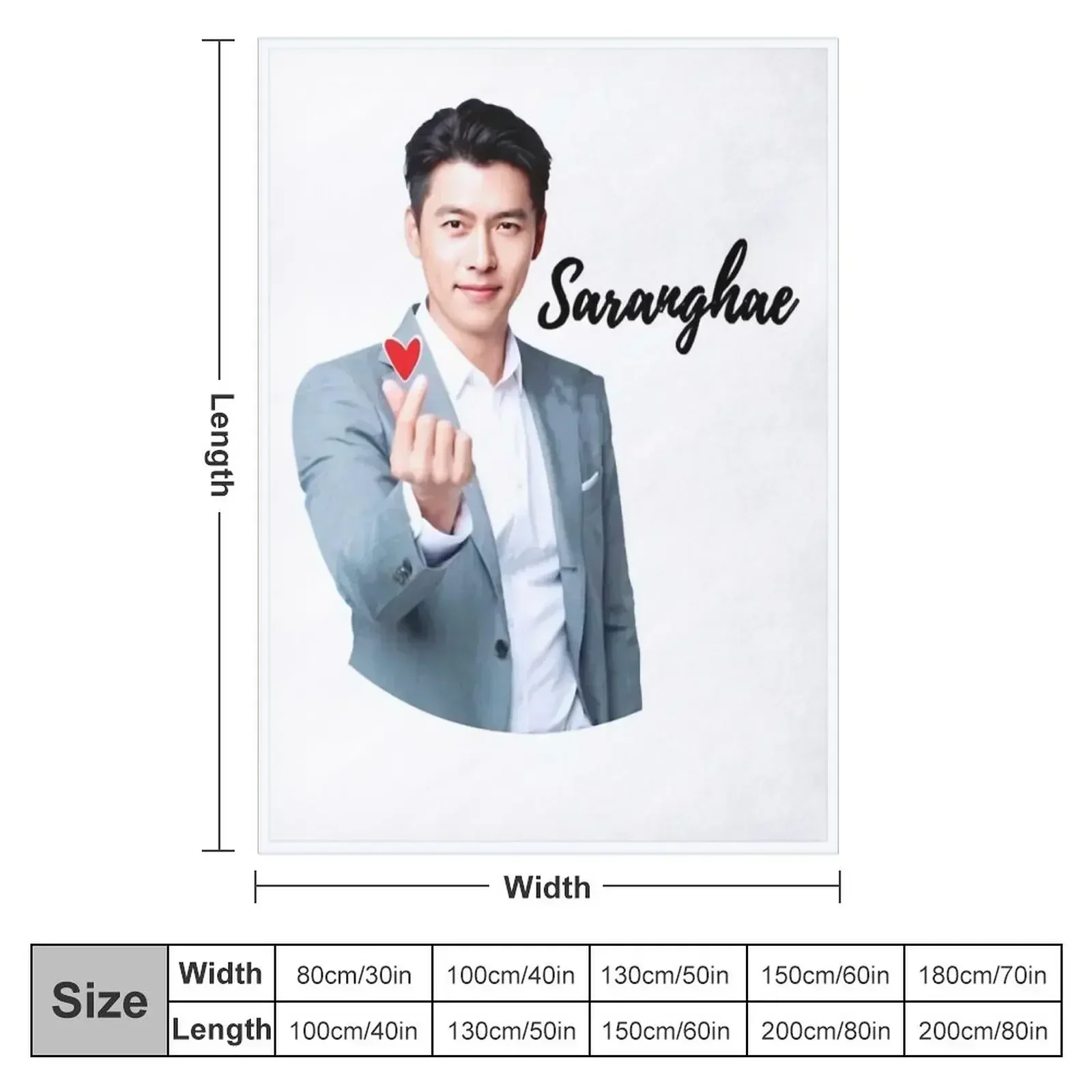 Hyun Bin Saranghae Throw Blanket couch cozy soft plush fuzzy picnic outdoor blanket