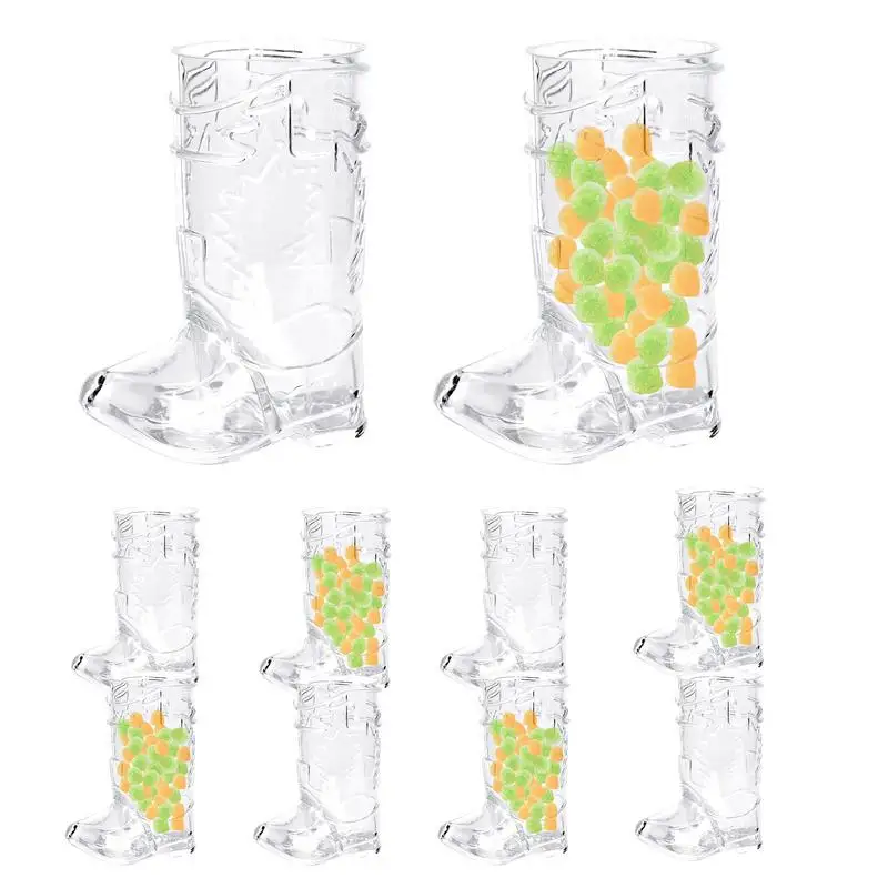 10pcs Cowboy Boot Cups cowboy boot-shaped shot glasses Transparent Beer Boot Mugs 1 Ounce Beer Mug Beer Mugs Drink Mugs