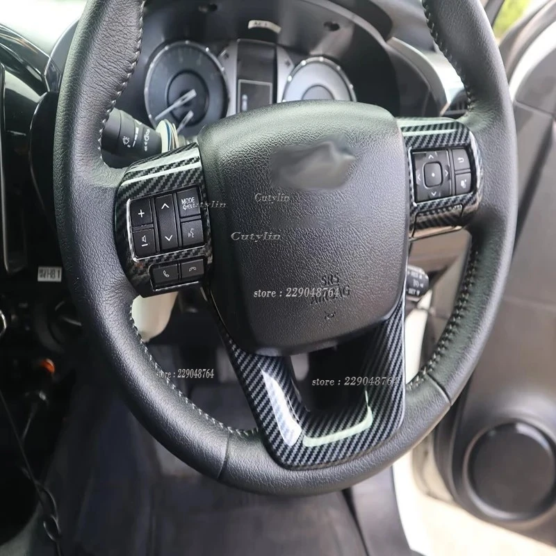 

For Toyota Hilux Hilux REVO 2024 2025 ABS Carbon Fiber Car Steering Wheel Panel Decoration Cover Trim Molding Accessories