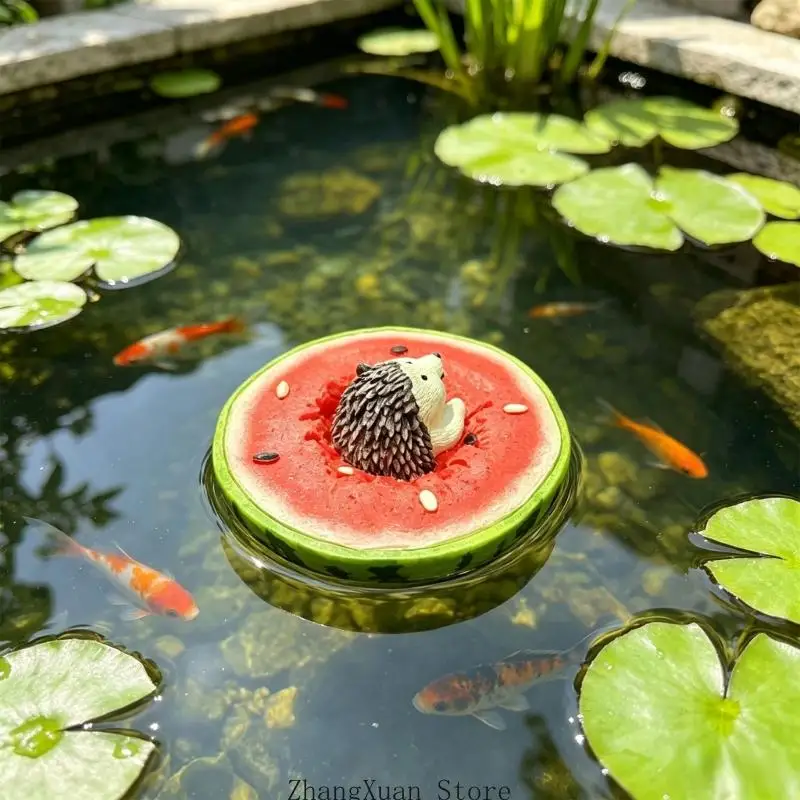 Schwimmende Igel-Statue, Wasserspielfigur mit Tiercharakter, Fruchtbasis, 3 x – Detail 9