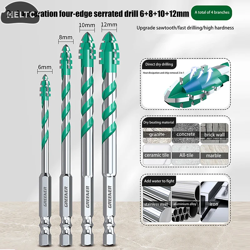 

2/3/4 шт. лезвие пилообразное эксцентриковое сверло для сверления плитки и бетона специальная электрическая сверлильная головка сверхвысокая твердость машина дрель