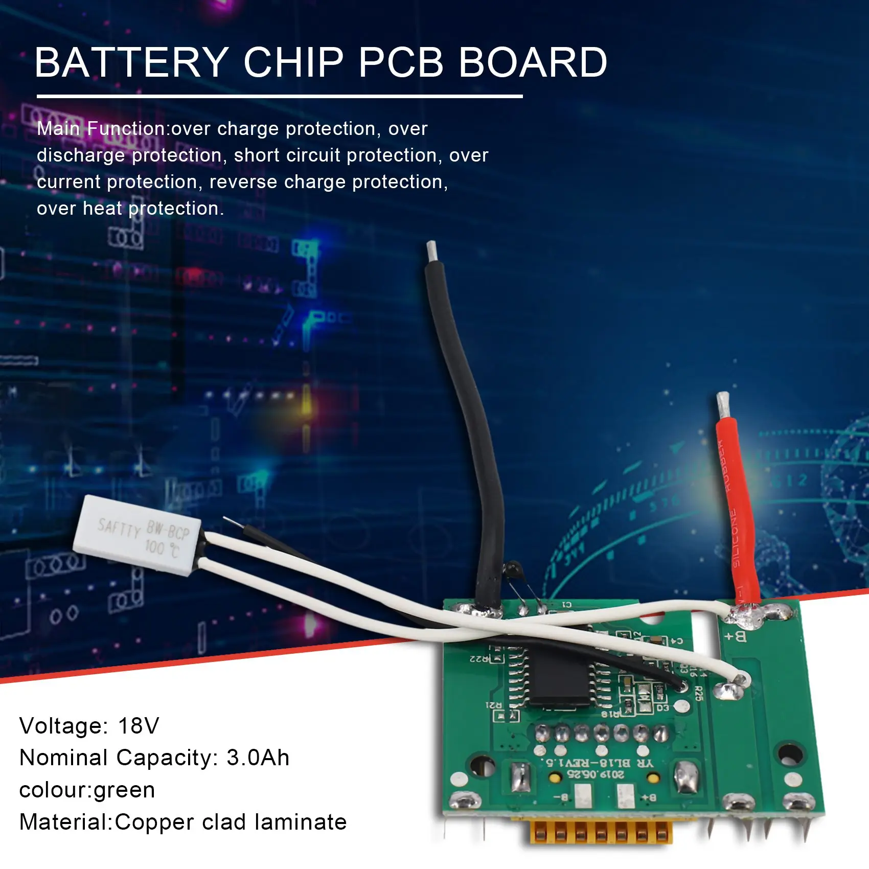 Parti della scheda del modulo circuito PCB N84R, protezione Li per la sostituzione della batteria PCB Li-18V Scheda chip PCB della batteria per M