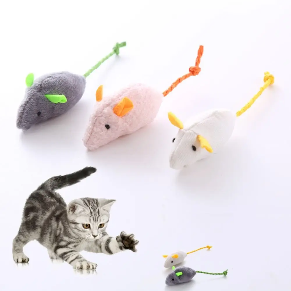 

2pcs Random Color for Kitten Interactive Fake Mice Simulated Mouse Catnip Cats Training