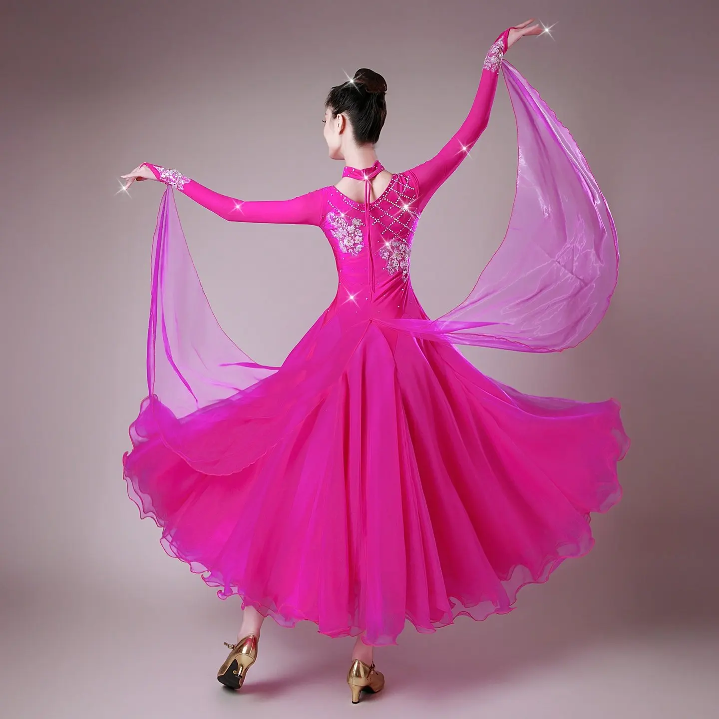 

Round Neck 2026 New Ballroom Dance Competition Dress Waltz Dress For Women's Big Swing Adult Rumba Dance Costumes Ball Gown