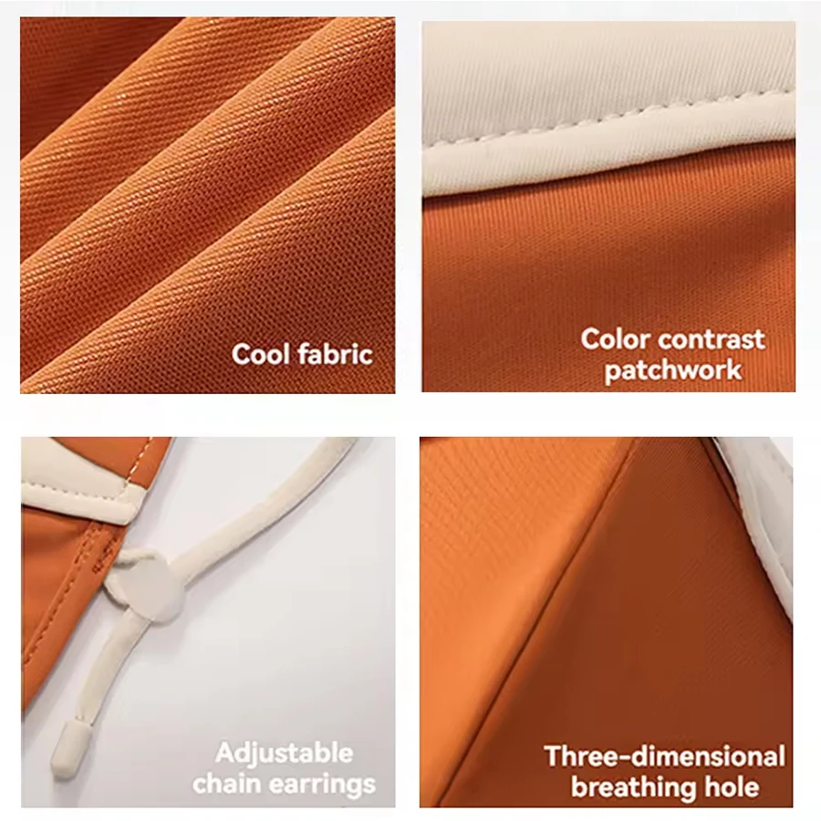 قناع الشمس الصيفي بعامل حماية من الأشعة فوق البنفسجية 50+، زاوية حماية العين للنساء في الهواء الطلق، تصميم أنيق للأشعة فوق البنفسجية وجيد التهوية، قناع حريري ثلجي معزز للحماية من الشمس