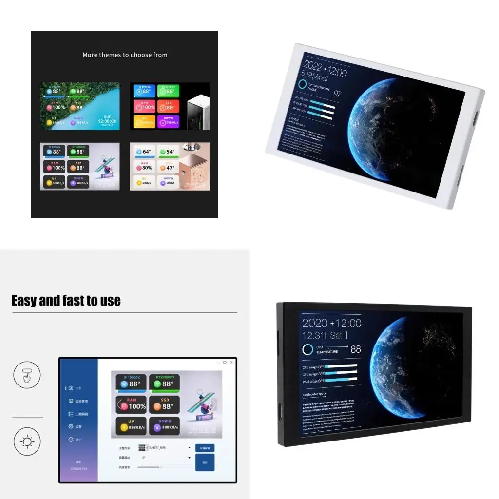 

A52B 5.2Inch Computer Monitor USB Type C Power Real Time Hardware Monitoring Screen For Desktop Monitor