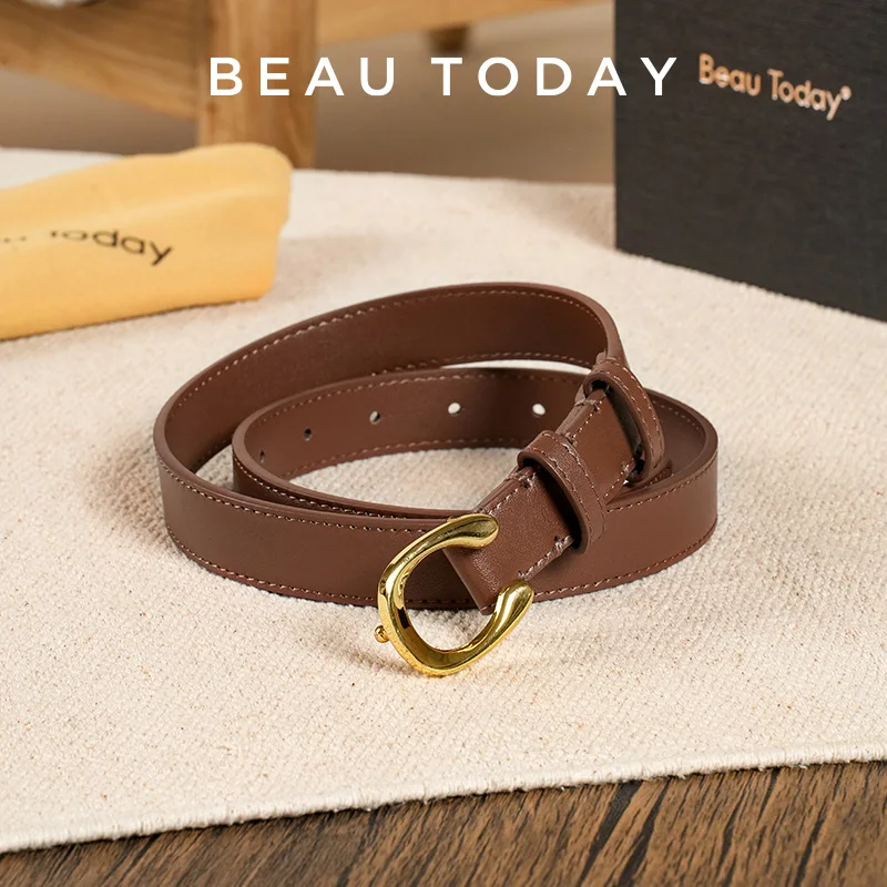 

BEAUTODAY Classical Belts Women Genuine Cow Leather Irregular Buckle Ladies Accessories Handmade 91050