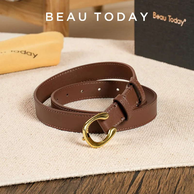 BEAUTODAY Classical Belts Women Genuine Cow Leather Irregular Buckle Ladies Accessories Handmade 91050