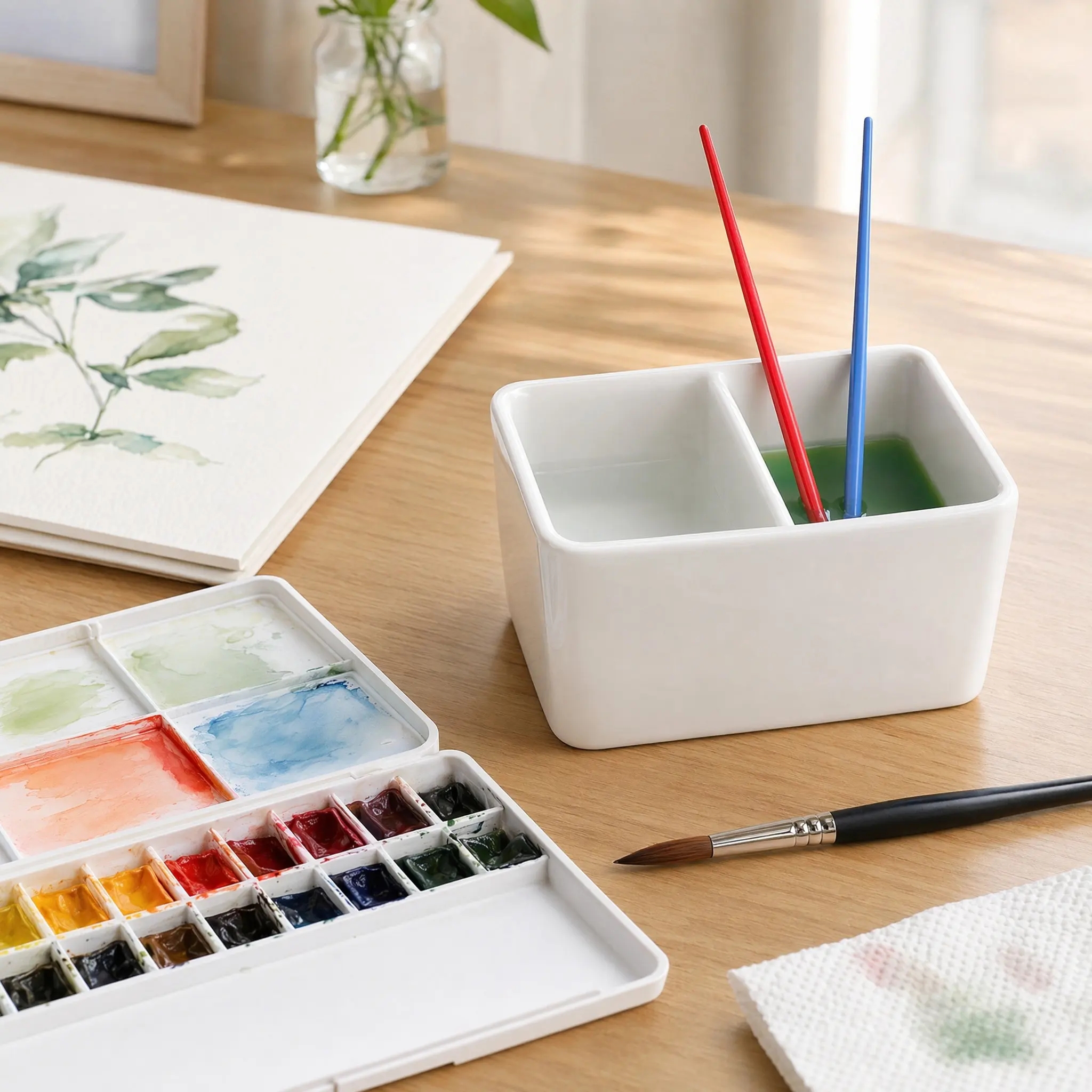 Ceramic Ink Dish Calligraphy Painting Tray Large Capacity for Calligraphers Teachers Painters Novel Generous Design Decorative