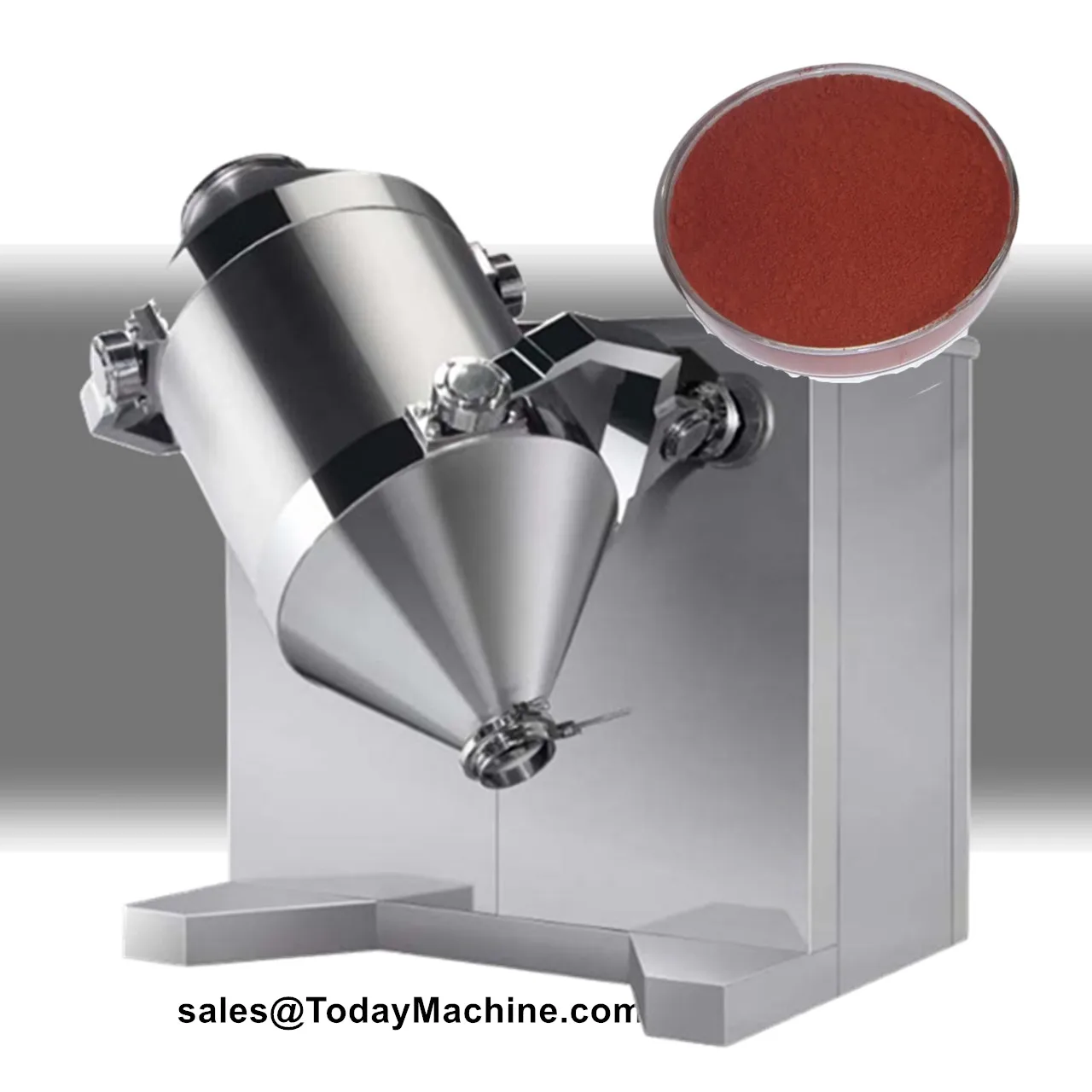 Three Dimensional Food Cosmetic Powder Rotating Drum Barrel Swing Mixing Machine