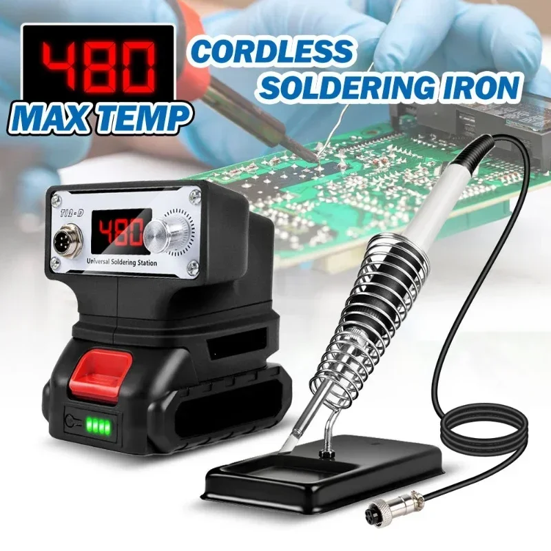 Soldering Iron Station for Makita/Dewalt/Milwaukee/Bosch 18V 20V Lithium Battery Wireless Outdoor Portable T12 Welding Station