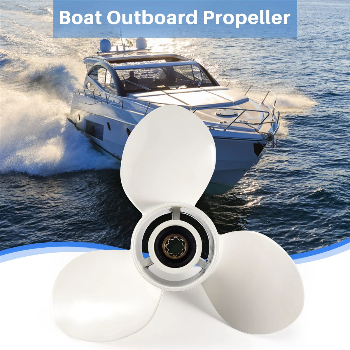 Propeller 9 1/4X11 for Yamaha Outboard Engines 9.9 HP F9.9 15HP F15C F15 F20 Aluminum 8 Tooth Spline RH 63V-45943-00-EL