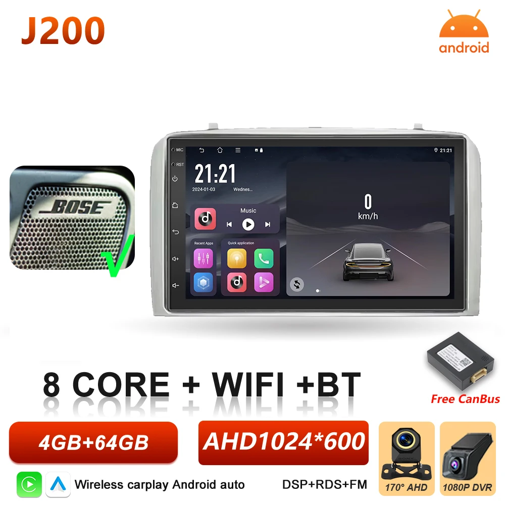 Android 16 Auto autoradio voor Alfa Romeo 147 GT 937 2000-2010 Carplay Multimedia Videospeler Stereo DSP GPS Navigatie BT Wifi