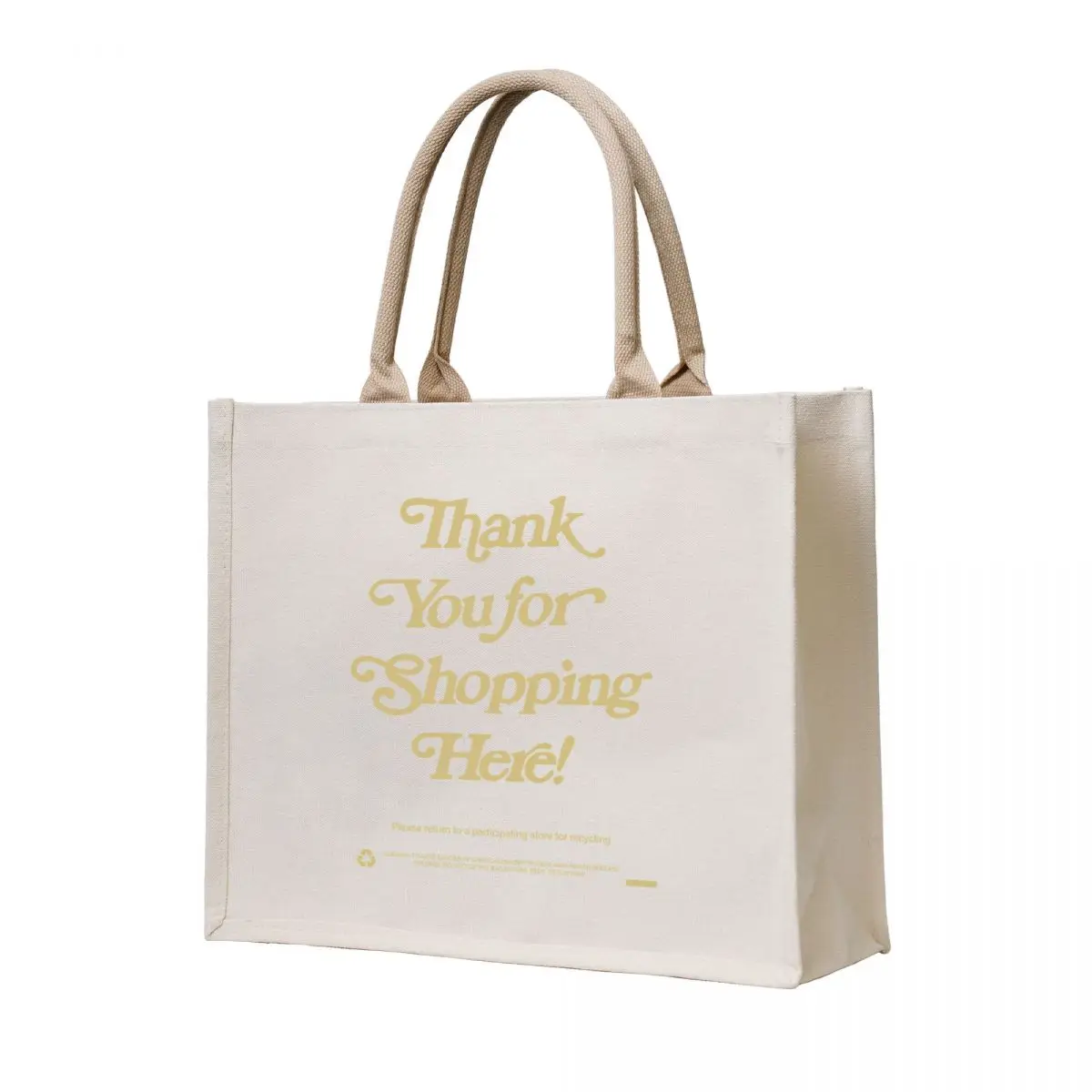 

Thank You For Shopping Here! - Gold Iconic Font Thank You Bag - (Bodega Style) Reproduction Tote Tote Bag personalized tote bag