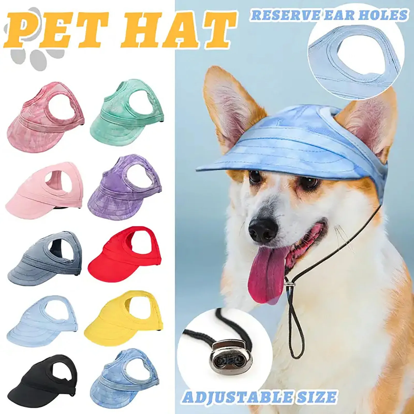 Pet Dog Caps Small Puppy Pets Summer Solid Oxford Cap Dog Baseball Visor Hat Outdoor Akcesoria przeciwsłoneczne Bonnet Cap Chihuahua