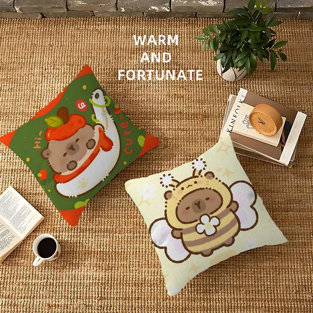 Capybara Personalized picture text home decorative pillows Household Gifts 45x45cm